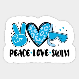 Peace love swim - swimmer design Sticker